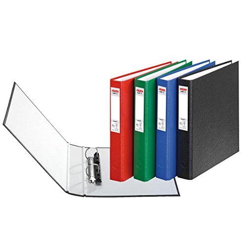 4 Herlitz Ringbücher/DIN A5 Ringbuch mit 2-Ringe/je 1x rot blau schwarz grün