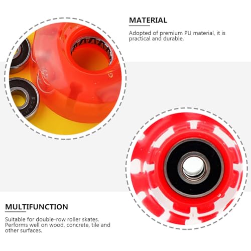 Patins à roulettes : roues en PU de double rangée clignotantes rouges durables - 7