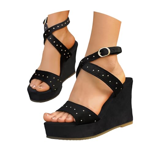 Sandales compensées légères bohème et mules plateforme strass pour fille