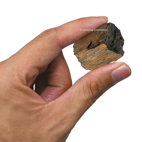 Image of Amazing Gemstone Bronzite Raw Crystals and Healing Stones, Natural Rocks for Tumbling - DIY Raw Stones and Crystals, 2 Pieces