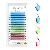ABONNIE Colored Lash Extensions, 16 Rows Cashmere lash extensions, 0.07 D Curl Lash Extensions, 12mm Classic Lash Extensions, Single Lash Extensions for Professional(0.07 D 12mm, Ombre)