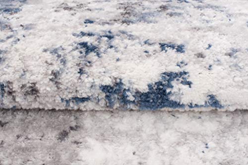 Tapis de salon 160x220 TAPISO Sky moderne à rayures gris crème bleu
