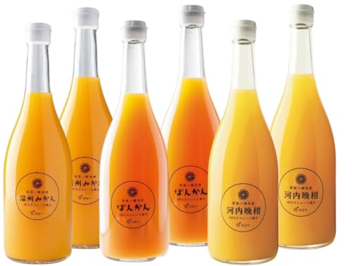 【贅沢しぼり】愛媛みかん100%ストレートジュース 720ml×6本|果実の甘さが滴る、無添加・無香料【季節限定】【プレックス貿易】 (720ml, アソート)