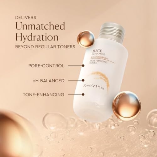 Image of The Face Shop Rice & Ceramide Moisturizing Toner 70ml | Hydrating Milky Face Toner with Rice Extract for Brightening & Glow | Korean Skincare | For All Skin Types