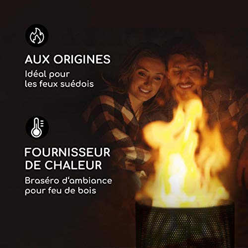 blumfeldt Ithaka Braséro de Jardin Panier à feu Acier Support + tisonnier - Noir blumfeldt Ithaka Braséro de Jardin Panier à feu Acier Support + tisonnier - Noir