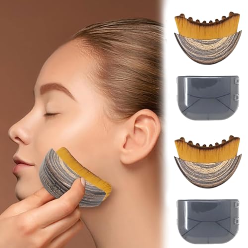 Mecmbj Brosse Visage Nettoyante, 2 Pcs Lymphatic Drainage Face Brush, Brosse Lymphatique Visage pour Façonner le Menton et les Soins de la Peau Jawline