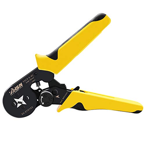 Ferrule Crimping Tool,Square Crimping Pliers Zhushan VSC8 6-4C Ratchet Wire Crimper 28-8 AWG (0.08-10mm²) End-Sleeves Ferrule Crimper