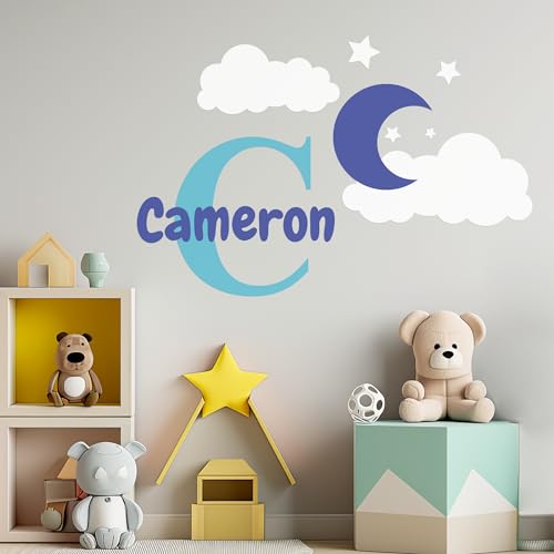 Vinilo decorativo personalizado EGD nombre de luna y estrellas