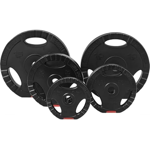 GORILLA SPORTS® Hantelscheiben - Einzeln/Set, 1,25kg, 2,5kg, 5kg, 10kg, 15kg, 17,5kg, 27,5kg, 30kg Gewichte, 30/31mm Bohrung, Tri-Grip, Kunststoff - Gewichtsscheiben, Hantelscheiben-Set Cover