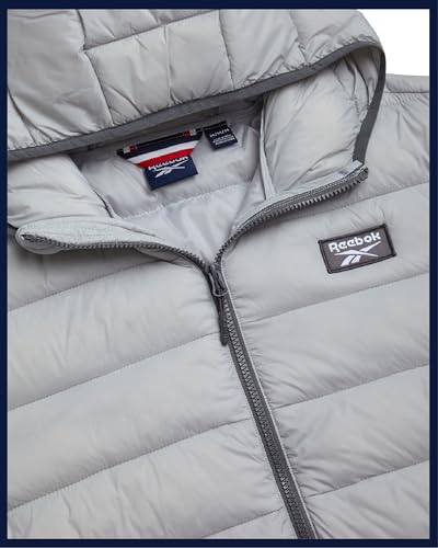 Image of Reebok Mens Puffer Jacket - Lightweight Quilted Glacier Shield Plus Size Puffer Jackets for Men - Insulated Mens Winter Coats