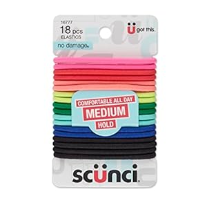 Scunci Multicolor No Damage Hair Elastic Ties, 18ct
