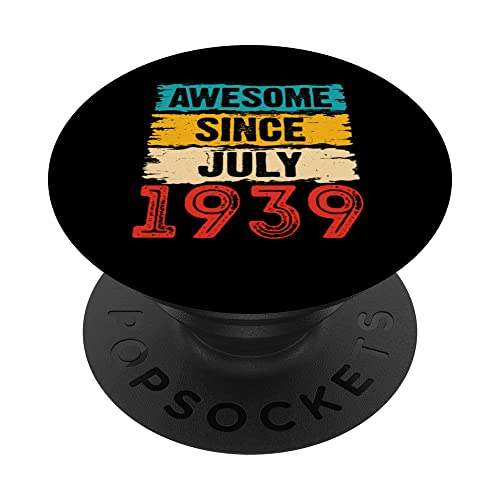 Regalos de cumpleaños 84 años impresionantes desde julio de 1939 PopSockets PopGrip Intercambiable