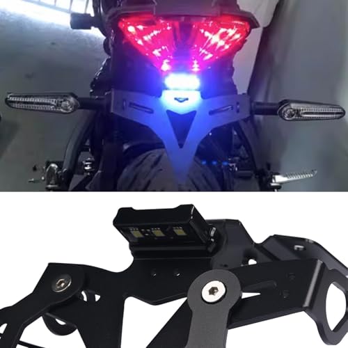 Compatível com Yamaha MT-07 MT07 FZ-07 Suporte de placa de matrícula para motocicleta Kit eliminador