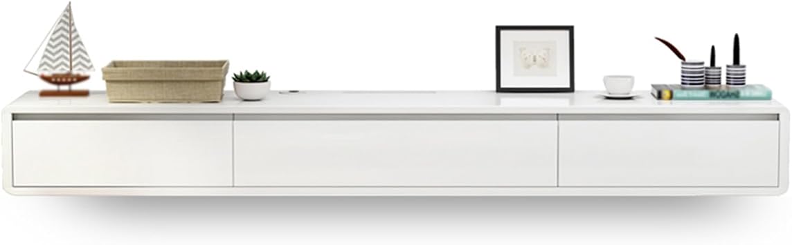 Float TV Board with Flap Door, Wooden Floating TV Stand, TV Board with Drawers, Living Room TV Stand, Wall Mounted Floating TV Stand, Wall Mounted TV Console Media Console