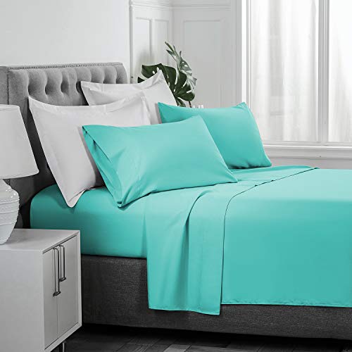 Basic Choice Brushed Microfiber Bed Sheet Set, Turquoise, King, 4 Pieces #TOP5