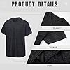 comefohome Mens V Neck T-Shirts UK Graphic Tshirt Casual Short Sleeve Tops Fashion T Shirts Cool Tee Shirt Black 3XL #3