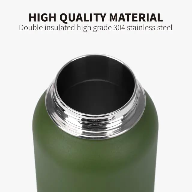 Image of Compatibale Stainless Steel 24 Hrs Hot and Cold Vacuum Insulated Flask, 1000 Light Green, Set of 1, Electro | Double Wall Flask | BPA Free | Office | School Travel - ISI Certified