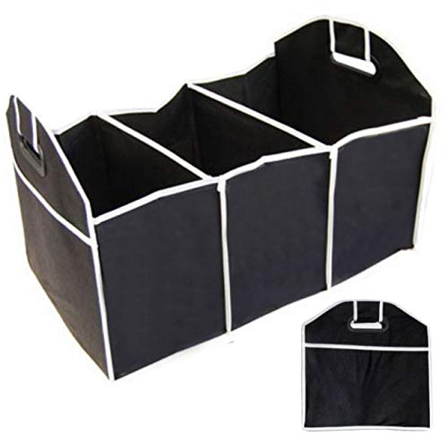 Preisvergleich Produktbild O&W Security Kofferraum-Organizer faltbare Kofferraumtasche Autotasche Faltkorb schwarz mit verstärkten Griffen ABS 55 cm x 35 cm x 30 cm