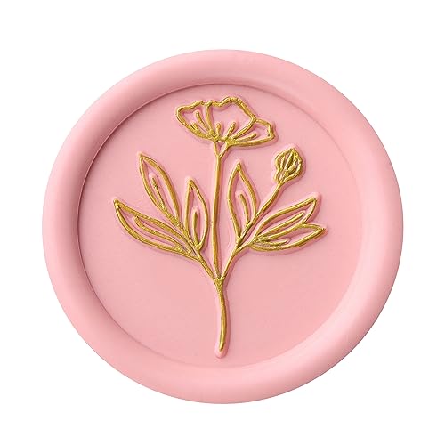 Yoption Flower Wax Seal Stamp, Vintage Plant Seal Stamp for Wedding Party Invitations Envelopes Gift Packing