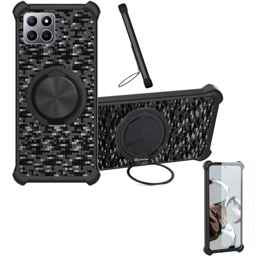 �Ή� Boost Mobile Celero5g+ 7.0 2023 �P�[�X Phone Case [1�� 9H+�d�x���� �K���X�t�B����][360°��]���X�^���h�A�}�O�l�b�g��]CX-11-HEI