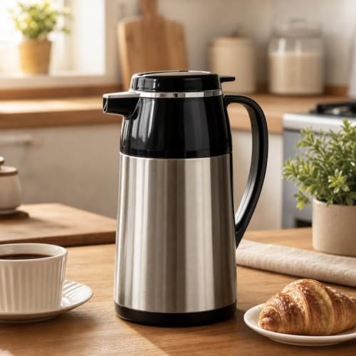Garrafa Térmica Aço Inox 1 Litro Café e Chá Conserva Quente e Frio