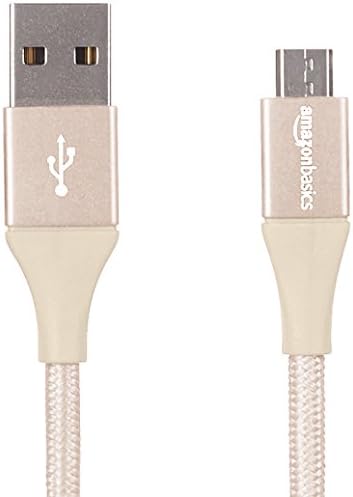 Amazon Basics Double Braided Nylon USB 2.0 A to Micro B Cable | 10 Feet (3 m), Dark Grey