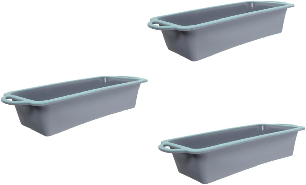 PRETYZOOM 3pcs Silicone Loaf Pan for Baking Bread Non-stick Toast Mold Easy Demoulding Baking Tray for Home and Dishwasher Safe Versatile for Oven Microwave