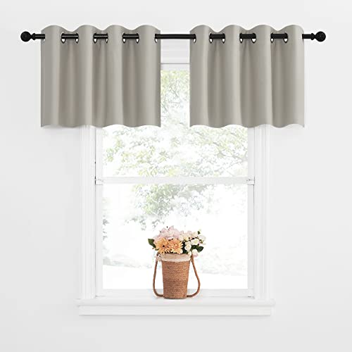 NICETOWN Natural Tiers Blackout Valance Curtains, 52" x 18"