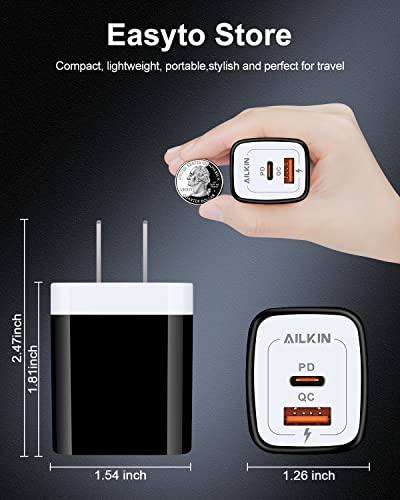 [3Pack/20W] Usb C Charger Adapter, Dual-Port Pd Usbc Wall Charger Block For Iphone 14 Pro 13 12 11 10 X Xr Xs Max, Type C Brick Power Box Quick Charge 3.0 Cargador Cube Base For Samsung Galaxy S22+ #TOP3