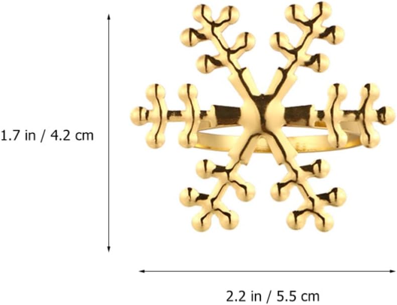 4pcs Alloy Napkin Buckles Snowflake Christmas Rings for Dining Tables