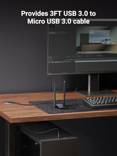 UGREEN Adaptador WiFi, adaptador AX1800 WiFi 6 para PC de mesa com antenas duplas de alto ganho de 5