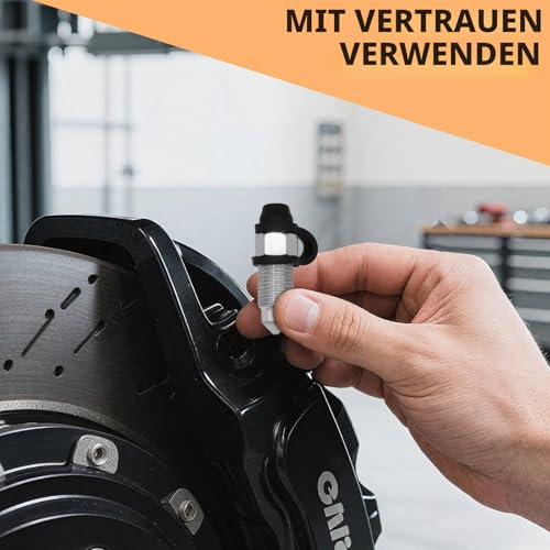 10 Stück Hohlschrauben Entlüftungsschrauben, Bremssattel Entlüftungsschraube mit Kappe für Motorrad Hauptbremszylinder und Bremssattel in M6 x 1 mm, M7 x 1 mm, M8 x 1,25 mm, M10 x 1 mm, M10 x 1,25 mm