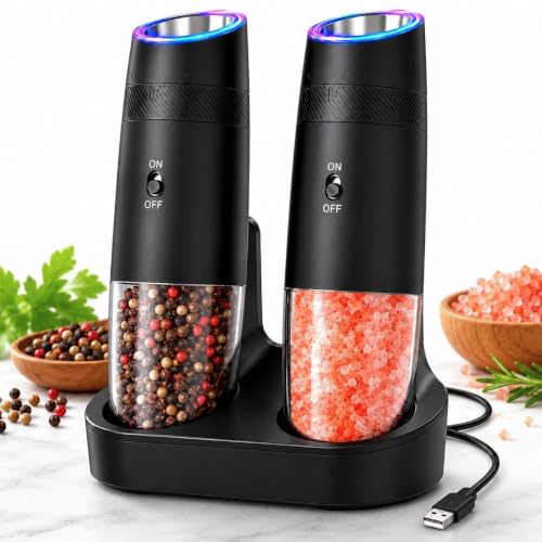 Rechargeable Salt and Pepper Grinder Set