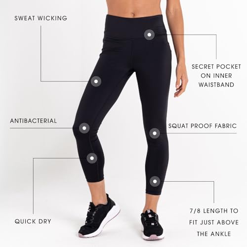 Dare 2b Women's Influential 7/8 Gym Leggings, Quick Drye, Lightweight, Stretch Fabric - Perfect for Working Out, Activewear, Yoga & Gym Black - Image 9