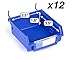 Right Arrange Pegboard Bins - 12 Pack Blue - Hooks to Any Peg Board - Organize Hardware, Accessories, Attachments, Workbench, Garage Storage, Craft Room, Tool Shed, Hobby Supplies, Small Parts