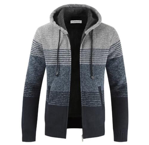 Men's Hoodie Knit Knitwear Sweatshirt Sweater Jacket Coat Autumn Winter Fleece Thick Warm Cardigan Classic Long Sleeve Men
