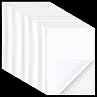 50 Pieces Double Sided Adhesive Sheets White Double Sided Tape Sheets Clear Sticky Strong Adhesive Tap Sheet for Crafts with White Liner for Photo Albums DIY Arts Handbook Making Home Decoration, A4