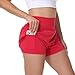 Flowy Running Shorts Women Gym Yoga Workout Athletic Wear Tennis Spandex Sweat Short Pants Skort Skirt High Waisted with Pockets Underneath Cute Trendy Girls Clothes Casual Summer Outfits Red L
