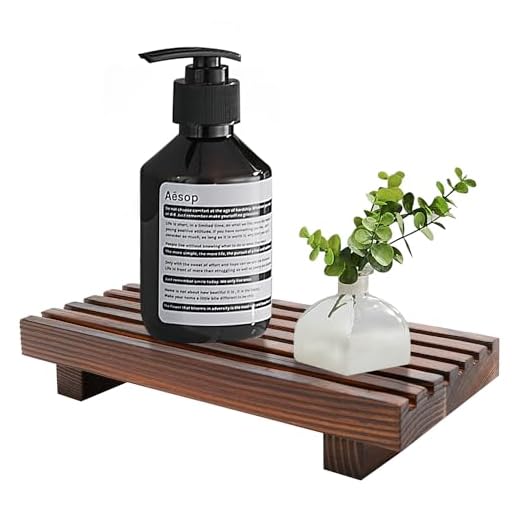 Renawe Small Kitchen Sink Soap Tray for Counter Soap Dish Dispenser Holder Wooden Risers Stand for Bathroom Decor Farmhouse Wood Pedestal Kitchen Accessories Countertop Vanity Counter Decorative Tray