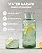 DmmyAlzx Bedside Water Carafe and Glass Set, Mouthwash Dispenser for Bathroom, 21.6 Oz Glass Water Bottles with 6 Oz Drinking Cup as Lid, Water Pitcher for Nightstand, Kitchen (Green)