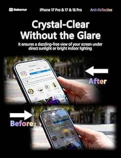 Dabernur NON-GLASS[Anti Reflective] iPhone 17 Pro/17/16 Pro Flexible Screen Protector [3 Pack] | Case Friendly | Unbreakable TPU | Invisible Thin | Soft Hydrogel Film
