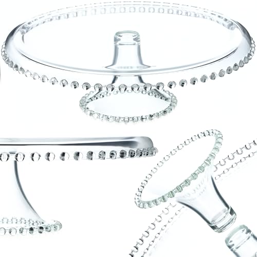 KADAX Tortenplatte mit Fuß, 32 cm, Rund, Tortenständer aus Glas, Tortenteller, Kuchenplatte für Torten, Kuchenteller, Servierplatte für Hochzeit (Modell 2) KADAX Tortenplatte mit Fuß, 32 cm, Rund, Tortenständer aus Glas, Tortenteller, Kuchenplatte für Torten, Kuchenteller, Servierplatte für Hochzeit (Modell 2)