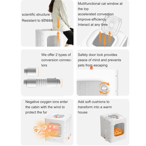 JRINK Secador automático para animais de estimação, grande capacidade, secador para cães, controle i