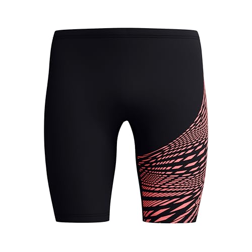 Speedo Medley Logo Jammer para Hombre, Black/Coral Sands, 36