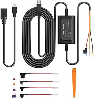 Dash Cam Hardwire Kit Universal 12v to 24v, With Mini/Micro USB Port, 3 Cores, With Low-Profile Mini/Mini/ATO/Micro2 Fuse Kit Fuse Box Car Recorder HardWire for Cars Nextbase Dash Camera