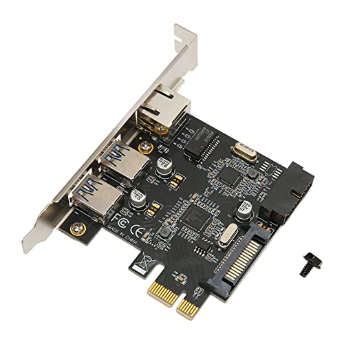 Scheda di Espansione da PCIE a USB3.0, Scheda di Espansione da PCI Express a RJ45 da PCI Express da 15 Pin per Pannello Frontale USB 3.0 per Computer di Rete