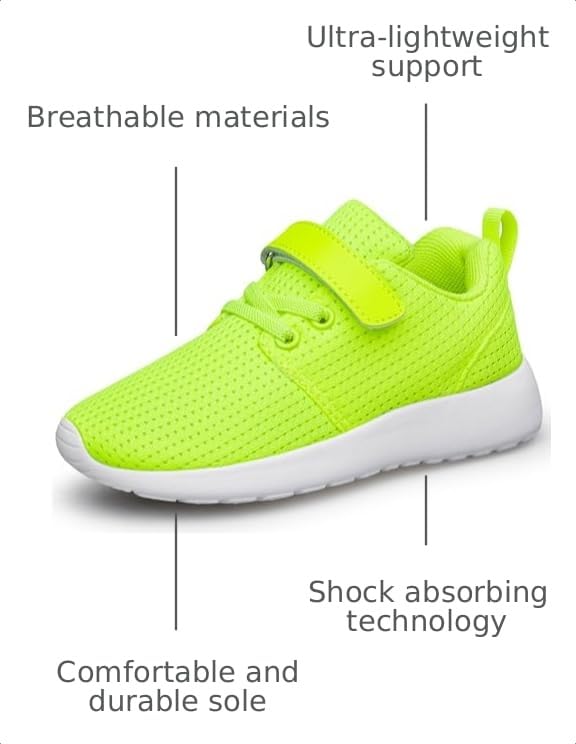 Image of TOEDNNQI Kids Shoes Toddler Boys Girls Lightweight Strap Sneakers | Breathable Casual Tennis Walking Comfortable Running School Non-Slip Little /Big Child