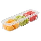 Contenedores de almacenamiento para refrigerador, apilables con tapa, contenedores para congelador, contenedores divididos para refrigerador, para preparación de comidas, aperitivos, cebolletas