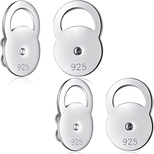 Fermoirs de boucles d'oreilles en argent sterling 925 plaqué or blanc 18 carats, Argent sterling Cover