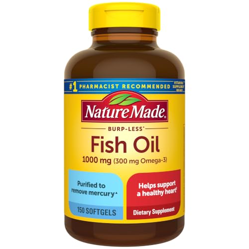 Image of Nature Made Burp Less Fish Oil Omega 3, 1000mg Softgels, 150 Softgels
